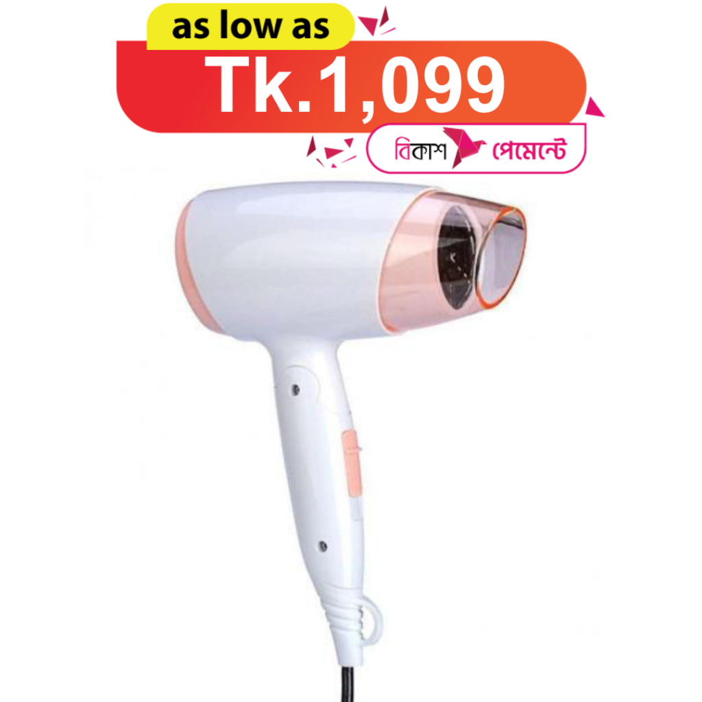 Kemei KM-3365 Silky Shine 1800 W Hot And Normal Air Foldable Hair Dryer