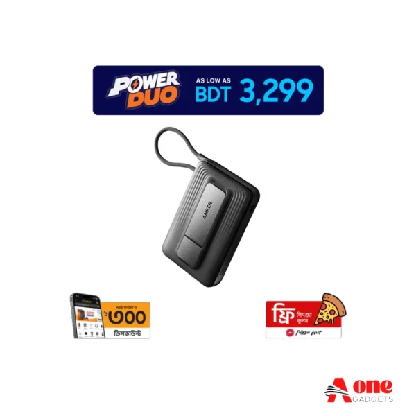 Anker Zolo A1116 45W Fast Charging Power Bank with Built-in Cable - 10000mAh