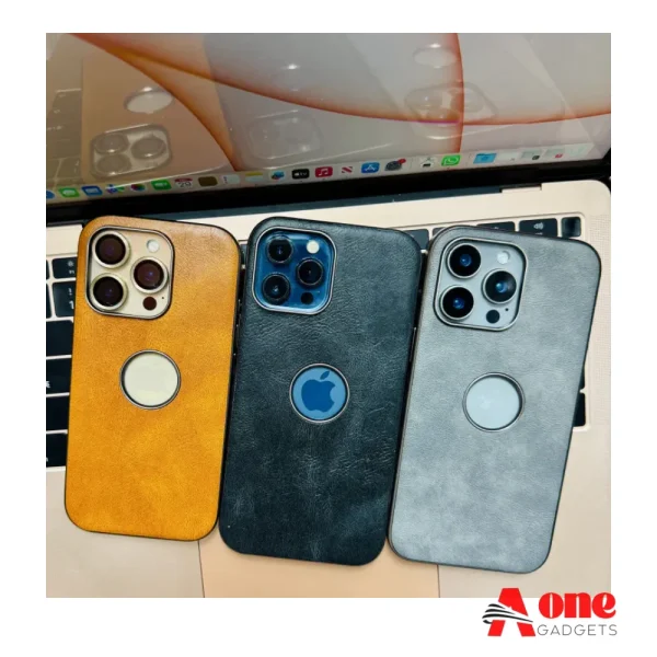 Apple Logo Hole Premium Lather Side Soft Case
