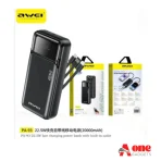 Awei PA-93 20000mAh 22.5W Power Bank with Built in Cables