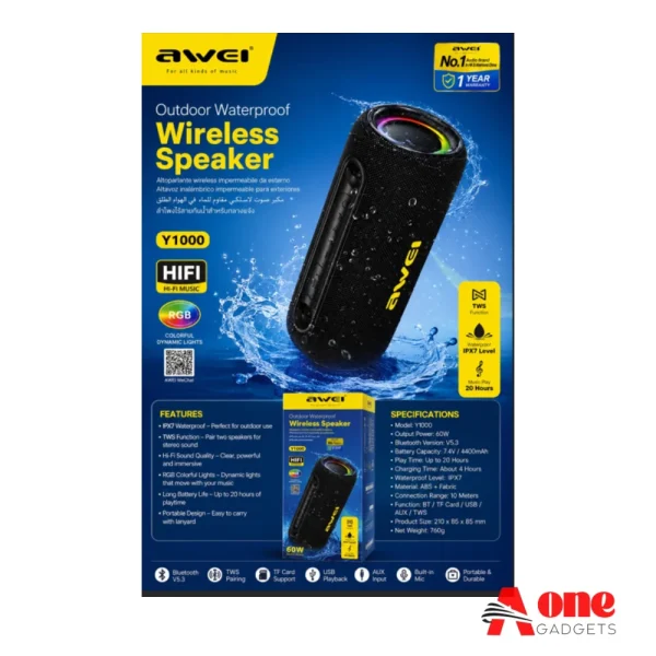 Awei Y1000 Stereo Sound Wireless Speaker