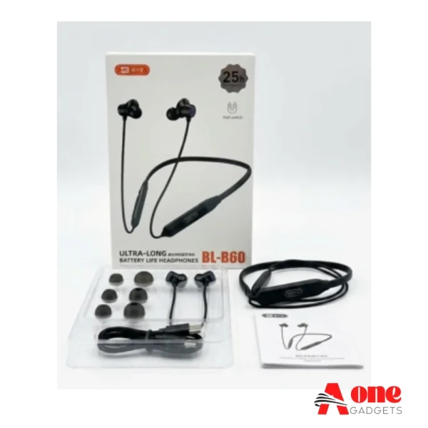 BYZ BL-B60 Ultra-Long Battery Life Wireless Neckband Headphones
