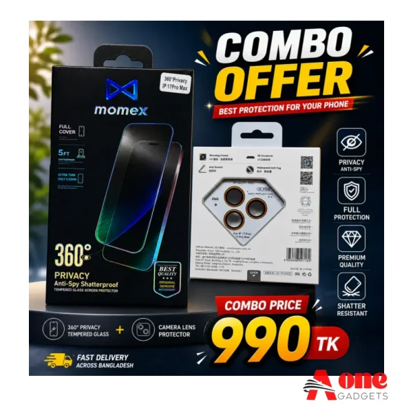 Combo Front Glass and Camera Lens Protector