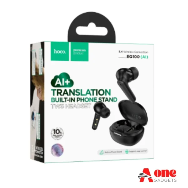 Hoco EQ100 AI Translation Earbuds with Phone Stand
