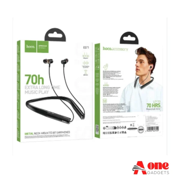 Hoco ES71 Wireless Sport Headphones with Microphone (BT v5.3) – Obsidian Black