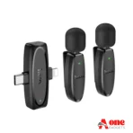 Hoco L15 Type C & Lightning Dual Mic Lavalier Wireless Microphone Black