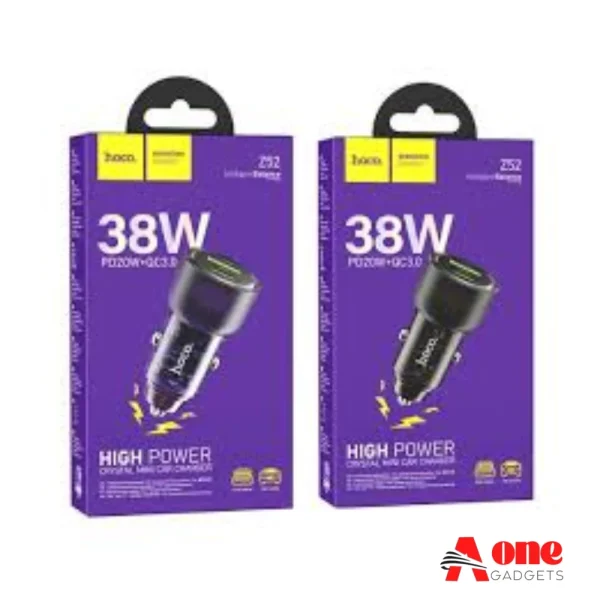 Hoco Z52 38W USB-C Port Car Charger Fast Charger