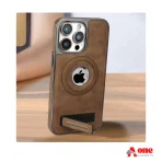 Jinduka Leather MagSafe Stand Case with Logo Cutout