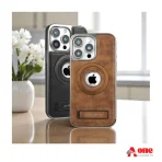 Jinduka Leather MagSafe Stand Case with Logo Cutout