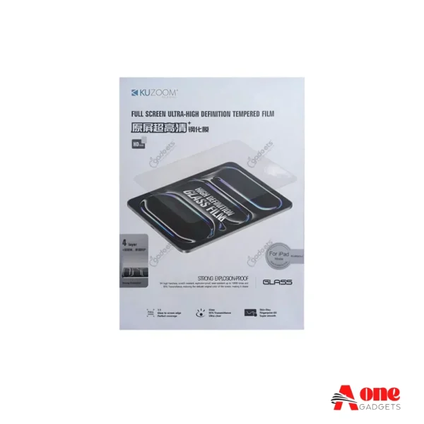 Kuzoom Full Screen HD Tempered Glass for iPad
