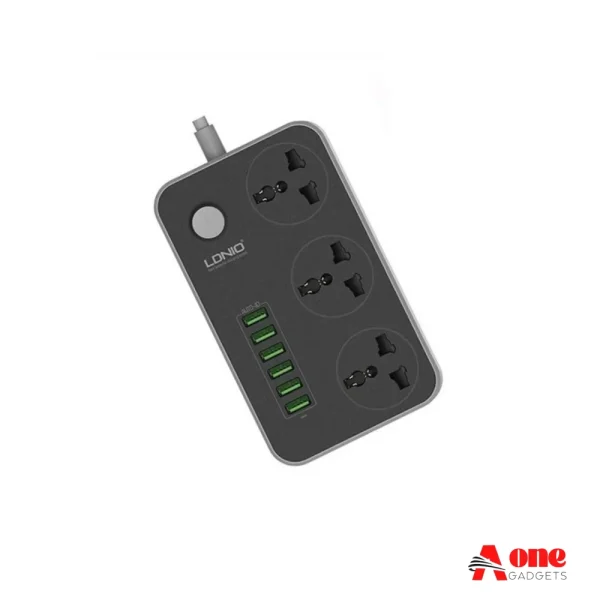 LDNIO 6 USB Ports with 3 Anti Static Power Socket