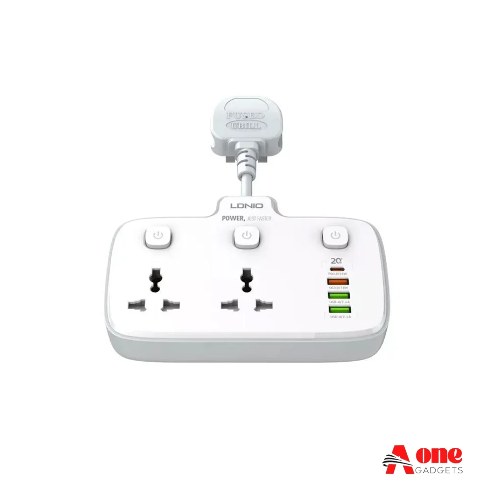 LDNIO SC2413 PD & QC3.0 2 Universal Outlets Power Socket