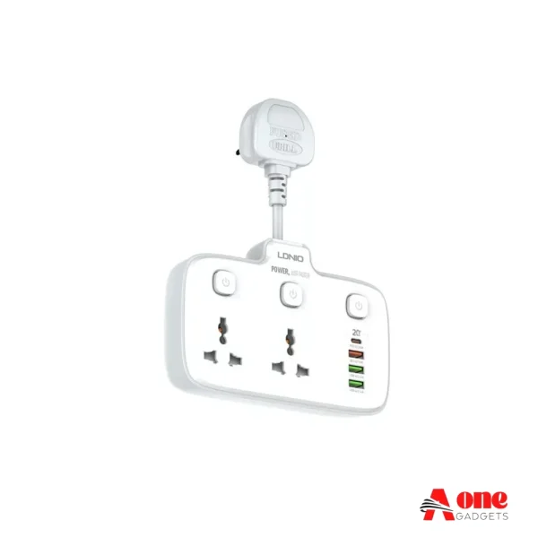 LDNIO SC2413 PD & QC3.0 2 Universal Outlets Power Socket