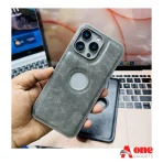 Premium Logo Cut Leather Mobile Case