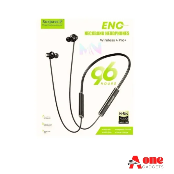 Surpass Wireless 4 Pro+ Neckband ENC Calls & Voice Change