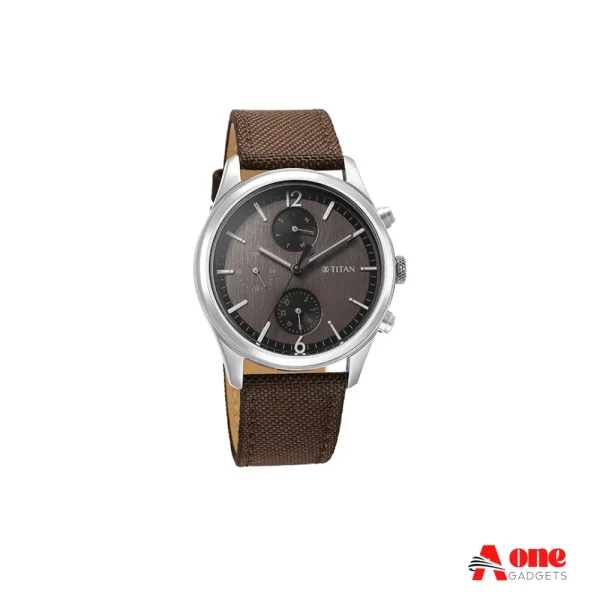 Titan 1805SL12 Wrist Wit Analog Quartz Day Date Leather Strap Men's Watch