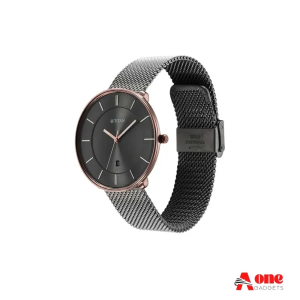 Titan 1849KM01 Noir Quartz Analog Metal Strap Men's Watch