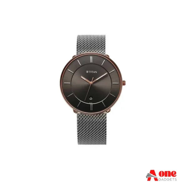 Titan 1849KM01 Noir Quartz Analog Metal Strap Men's Watch