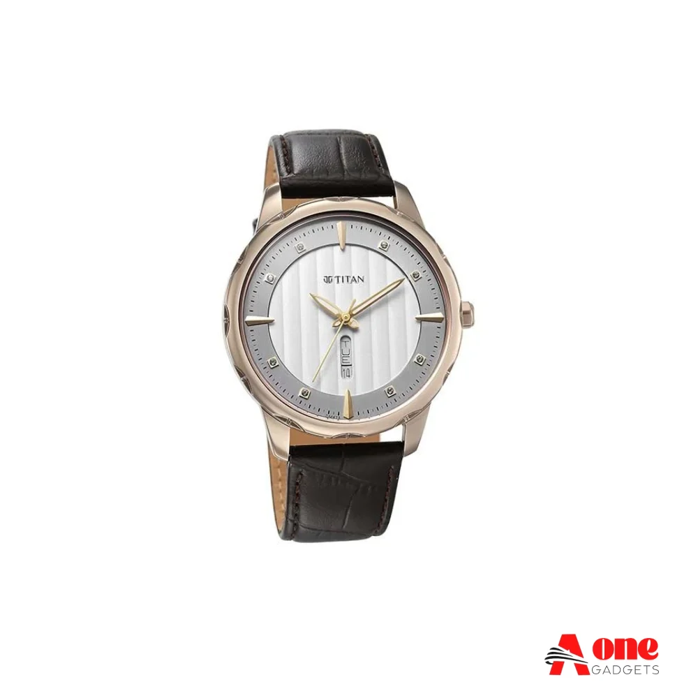 Titan 1875QL01 Regalia Opulent Multifunctional Quartz Leather Strap Men's Watch
