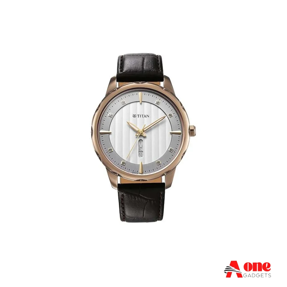 Titan 1875QL01 Regalia Opulent Multifunctional Quartz Leather Strap Men's Watch