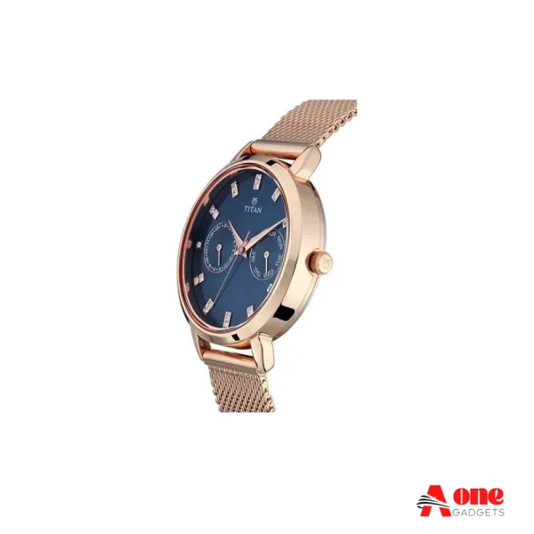 Titan 2569WM05 Sparkle Multifunctional Quartz Stainless Steel Strap Women’s Watch