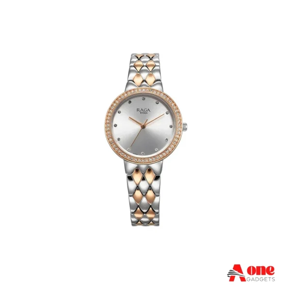 Titan Raga 95282KM01 Showstopper Quartz Stainless Steel Strap Women's Watch