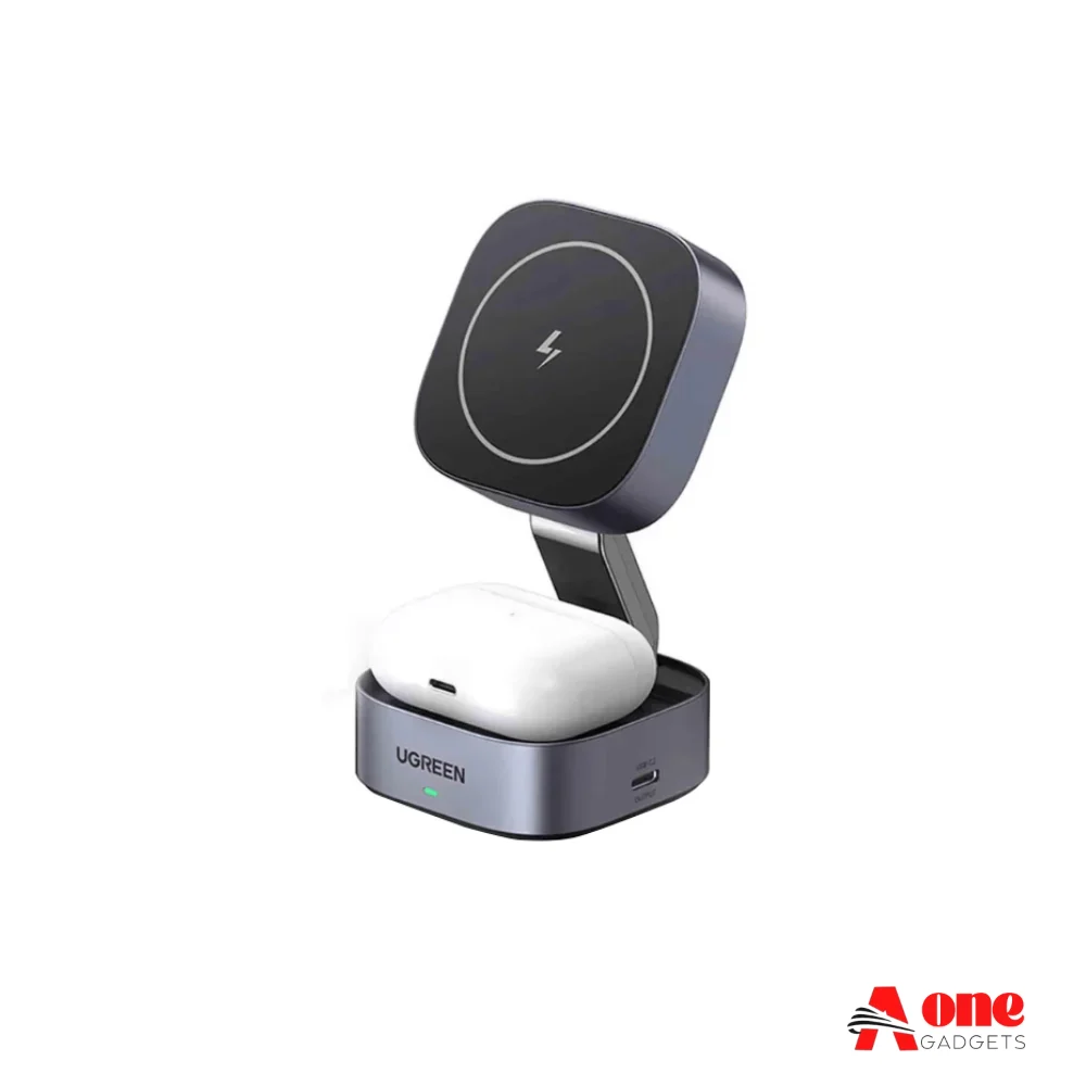 Ugreen 2 in 1 Qi2 Magnetic Foldable Fast Charging Station - 15W