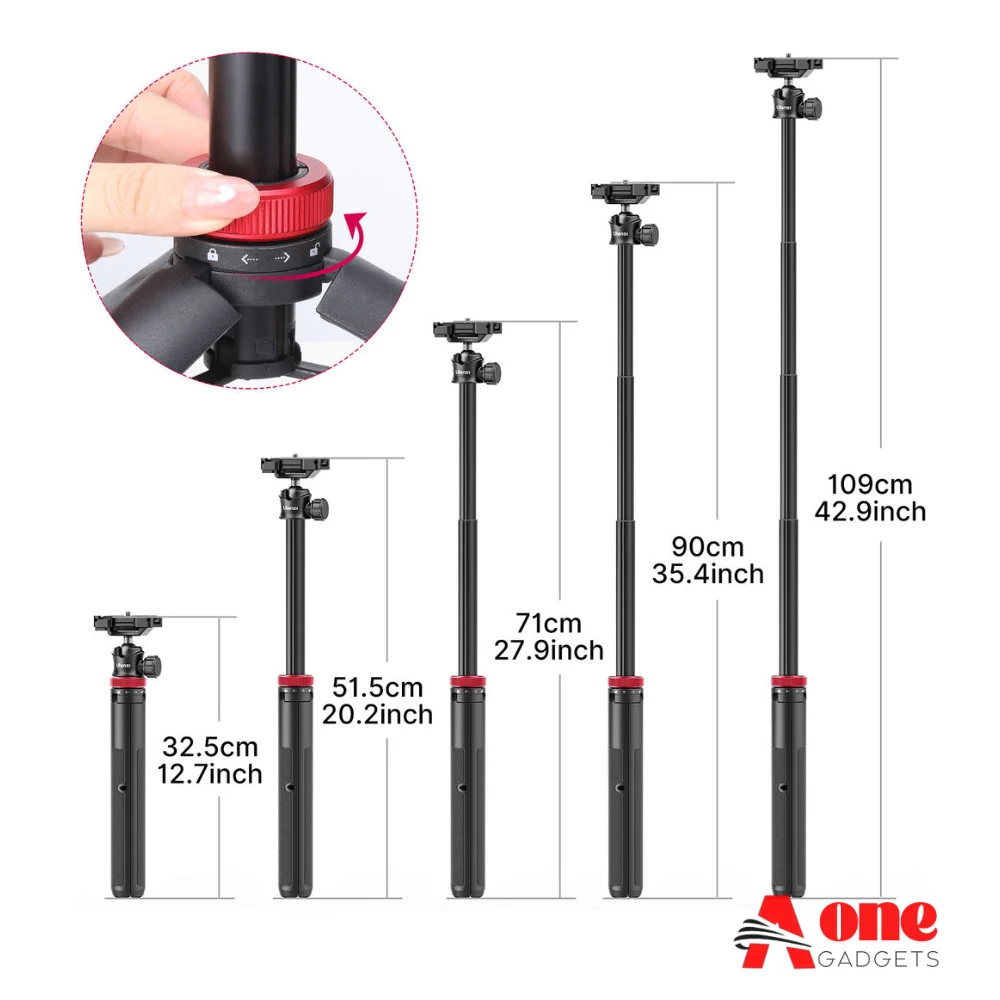 Ulanzi MT-44 Extendable Vlog Tripod With 360° Ball Head