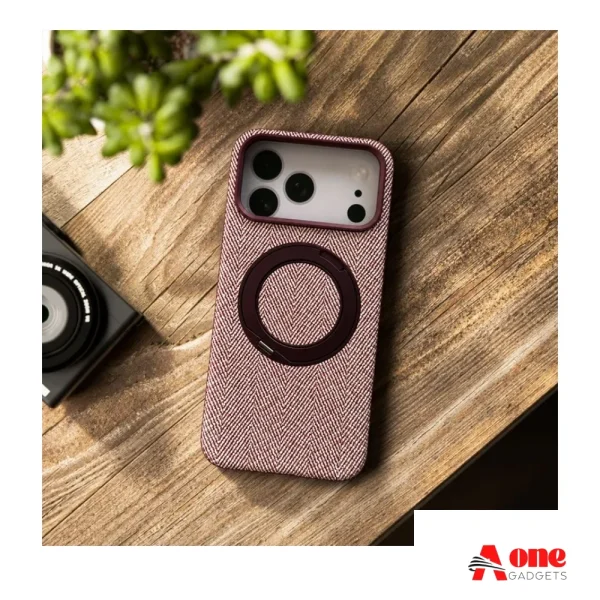 X-Level Magnetic Kickstand Textured Leather Case for iPhone 18 Series